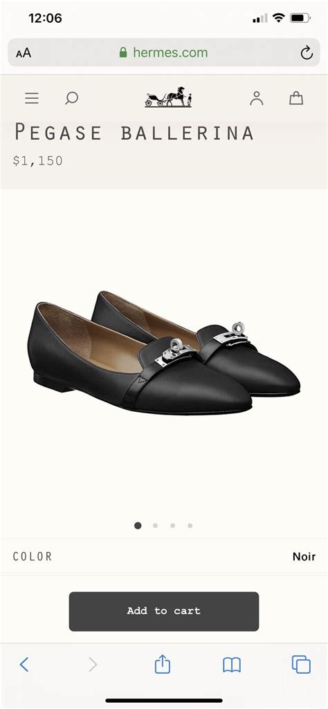 HERMES Velvet Jane Ballerina Flats 37.5 Black 37.5 Black